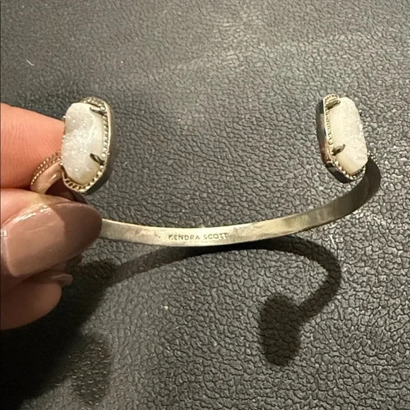 Kendra Scott Chic Silver Open Cuff with White Accents - Picture 2 of 3